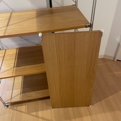 無印良品ステンレスユニットシェルフ　棚&ガラスシェルフ　ワイド大の画像