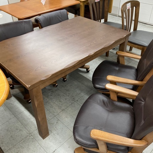 大川家具　こたつダイニング5点セット　布団付き