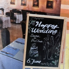 お店の宣伝三角タテ看板(新品)の画像