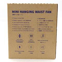 【未使用】[2点セット] ポータブル ミニウエストファン 腰掛け 扇風機 USB充電式 ベルトファン 風量3段階調節 腰掛け 首掛け 卓上の画像