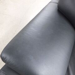 3人掛けソファ 幅208cm ニトリ フリオKD ブラック レザー 3Pソファ ☆ 札幌市 北区 屯田 の画像