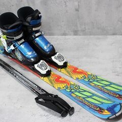 お引取り限定 ノルディカ カービングスキー4点セット 板100cm ブーツ21.5cmの画像