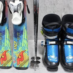 お引取り限定 ノルディカ カービングスキー4点セット 板100cm ブーツ21.5cmの画像