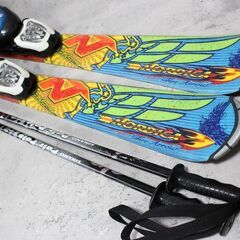 お引取り限定 ノルディカ カービングスキー4点セット 板100cm ブーツ21.5cmの画像