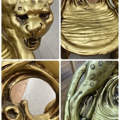 S764 ⭐ 金のパンサーチェア ヒョウ ゴールド インテリアオブジェ USED 綺麗 の画像