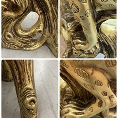 S764 ⭐ 金のパンサーチェア ヒョウ ゴールド インテリアオブジェ USED 綺麗 の画像
