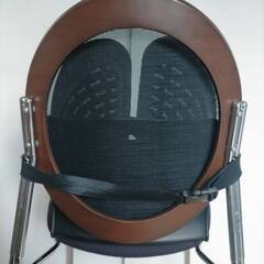 【サンワダイレクト】ランバーサポート/グレー/高さ5段階調整可能/エルゴ形状/メッシュ生地/取説ありの画像