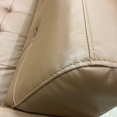 A2511-012 コンパクトソファ 2人掛け フェイクレザー ブラウン キズ汚れ有りの画像