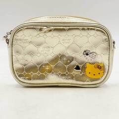 [3点セット] サンリオ ハローキティ HELLO KITTY 財布 ポーチ キーケース シャイニーハート 2008 ゴールドの画像