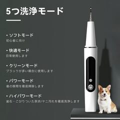 未開封品 超音波歯クリーナー 犬 猫用 歯石取り USB充電式 LED照明付の画像