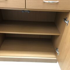 【ジャングルジャングル石津店】食器棚　ブラウン　キッチン収納　収納　隙間収納　幅80cm 大容量　新生活　キッチン収納 堺市 西区 東区 北区 南区 堺区 石津の画像