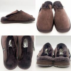 【未使用】EMU Australia エミュ Platinum Esperence ムートンスリッパ 9/27cm Chestnut MP10528 メンズの画像