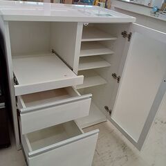 リユースのサカイ栃木店★ジモティ割あり★ NITORI  レンジ台 ホワイト W80.5×D50.5×H101.5 クリーニング済み TC11404の画像