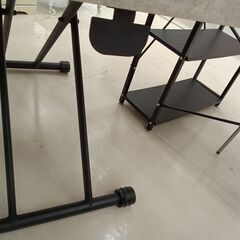 リユースのサカイ栃木店★ジモティ割あり★  昇降テーブル グレー×ブラック W120×D80×H25.5～71 クリーニング済み TC11405の画像