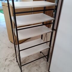 リユースのサカイ栃木店★ジモティ割あり★  収納棚 ブラック×ホワイト W60×D34.5×H126 クリーニング済み TC11406の画像