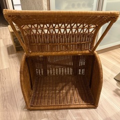 猫 犬 ペット ラタンキャリーケース キャリーベッドの画像