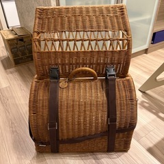 猫 犬 ペット ラタンキャリーケース キャリーベッドの画像