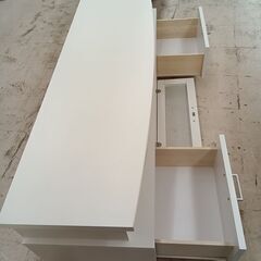 リユースのサカイ栃木店★ジモティ割あり★  TV台 ホワイト W150.5×D46×H47.5 クリーニング済み TC11409の画像