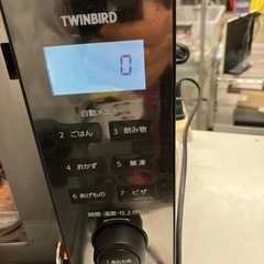 石2511-020 TWINBIRD オーブンレンジ　2019年製　通電確認済み　キズ汚れ有りの画像