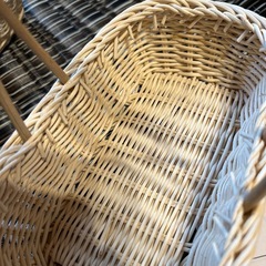 造りが荒いバスケット有り　かご３点セットの画像