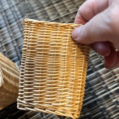 四角いバスケット　ラタンの画像
