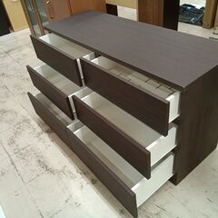 リユースのサカイ栃木店★ジモティ割あり★ NITORI チェスト ブラウン W119.5×D42.2×H68.5 クリーニング済み TC11411の画像