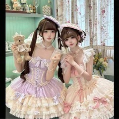 試着のみ！ホームクリーニング済 pink ピンク ロリータ ワンピース コスプレ の画像