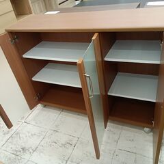 リユースのサカイ栃木店★ジモティ割あり★  サイドボード 赤茶 W112×D38×H84.5 クリーニング済み TC11412の画像