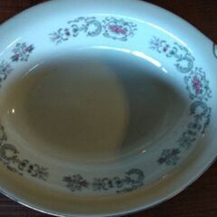 昭和レトロ カレー皿 花柄二枚セット(中)の画像