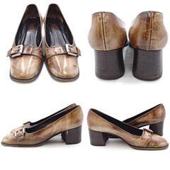 GRANELLO グラネロ レザー ヒールパンプス 37 レディースの画像