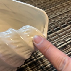 Goto JAPAN　傷あり貝殻陶器　花器フラワーベースの画像