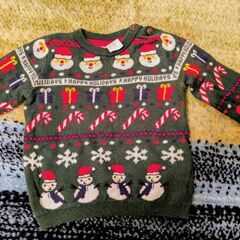 クリスマスセーター6〜9month＆大人用2着セットの画像