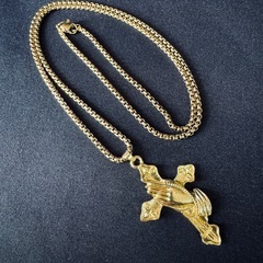 N52*《ステンレス》*ハンドクロスネックレスの画像