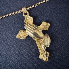 N52*《ステンレス》*ハンドクロスネックレスの画像