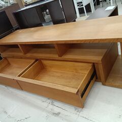 リユースのサカイ栃木店★ジモティ割あり★  TV台 ライトブラウン W170×D45×H45 クリーニング済み TC11413の画像