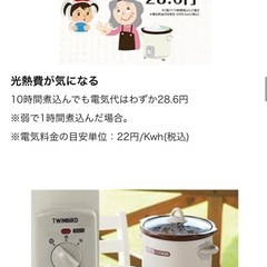 ツインバード スロークッカー(新品)の画像