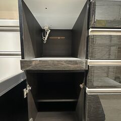 【ジャングルジャングル滋賀草津店】ジモティ来店特価!!　食器棚　ニトリ　ﾌﾞﾗｯｸ　J-251104の画像