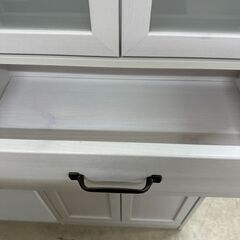 【ジャングルジャングル滋賀草津店】ジモティ来店特価!!　食器棚　ｵﾌﾎﾜｲﾄ　J-251106の画像