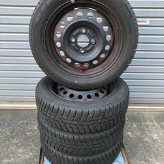 No.143 オールシーズンタイヤ155/65/14 4H PCD100 スチールホイール付4本セットの画像