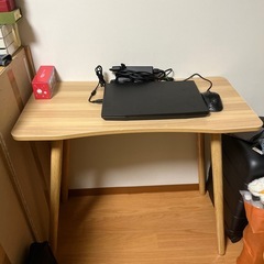 【中古品]】パソコンデスク 勉強机 北欧 木製 机 幅80cm×奥行40cm PCデスクの画像