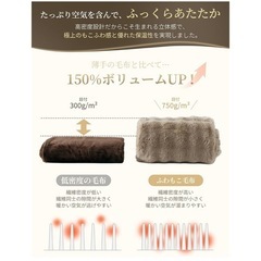 クモリ(Kumori) 毛布 シングル ポコポコ ブランケット 2枚合わせの画像