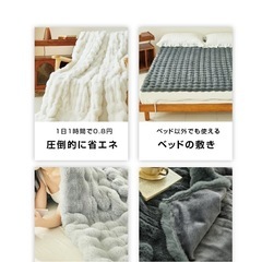 ふわとろ毛布 電気毛布 掛け敷き 130*190 シングル 即暖 保温　白の画像