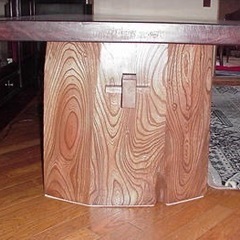 【購入時の90%OFF】ブビンガ1枚板　欅脚テーブル　の画像