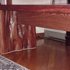 【購入時の90%OFF】ブビンガ1枚板　欅脚テーブル　の画像