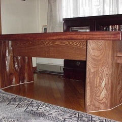 【購入時の90%OFF】ブビンガ1枚板　欅脚テーブル　の画像