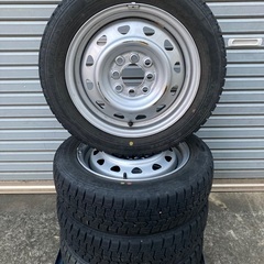 No.144 スタットレスタイヤ155/65/14 4H PCD100 スチールホイール付4本セットの画像