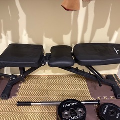 ダンベル、ベンチプレスセット（総重量約60kg超）の画像