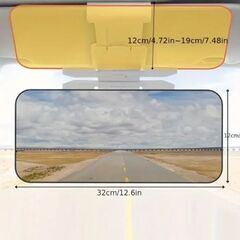 カーサンバイザー　車用サンバイザー 眩しさ軽減サンバイザー 昼間の日光や夜間のライト光 サングラス不要 角度調節可能 の画像