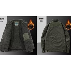  ボアジャケット メンズ ミリタリー アウター 登山 ジャケット 裏ボア 裏起毛 ジャンパー アウトドア フリース ブルゾン 保温 防寒 秋冬 カジュアルの画像
