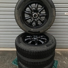 No.147 スタットレスタイヤ145/80R13 4H PCD100 アルミホイール付4本セットの画像